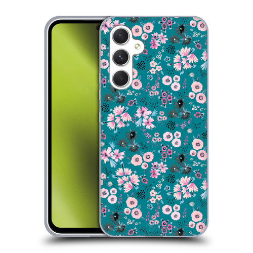 Ninola Floral Patterns Little Dark Turquoise Soft Gel Case for Samsung Galaxy A54 5G