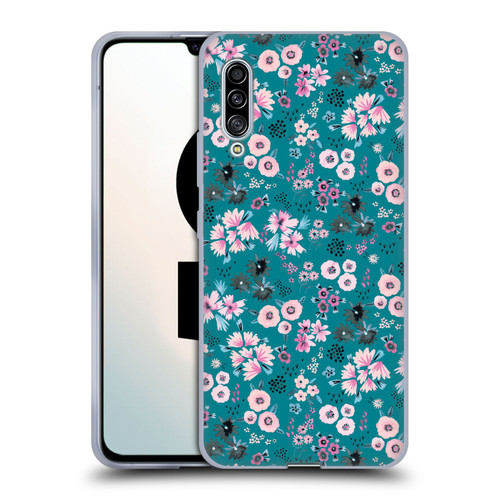 Ninola Floral Patterns Little Dark Turquoise Soft Gel Case for Samsung Galaxy A90 5G (2019)