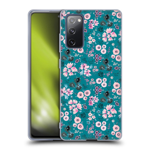 Ninola Floral Patterns Little Dark Turquoise Soft Gel Case for Samsung Galaxy S20 FE / 5G