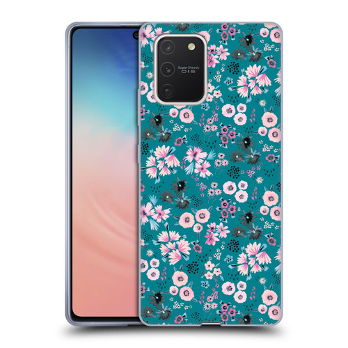 Ninola Floral Patterns Little Dark Turquoise Soft Gel Case for Samsung Galaxy S10 Lite