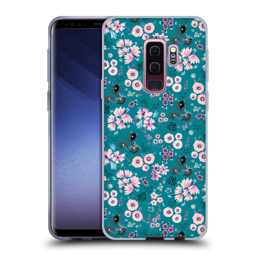 Ninola Floral Patterns Little Dark Turquoise Soft Gel Case for Samsung Galaxy S9+ / S9 Plus