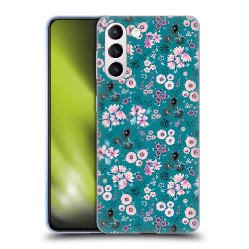 Ninola Floral Patterns Little Dark Turquoise Soft Gel Case for Samsung Galaxy S21+ 5G
