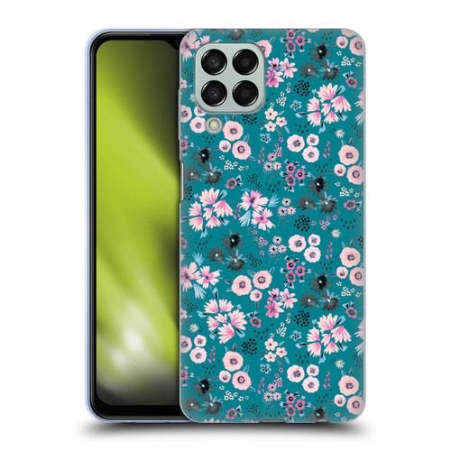 Ninola Floral Patterns Little Dark Turquoise Soft Gel Case for Samsung Galaxy M33 (2022)