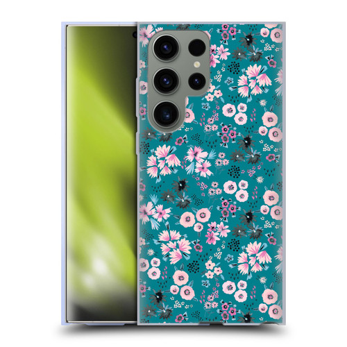Ninola Floral Patterns Little Dark Turquoise Soft Gel Case for Samsung Galaxy S23 Ultra 5G