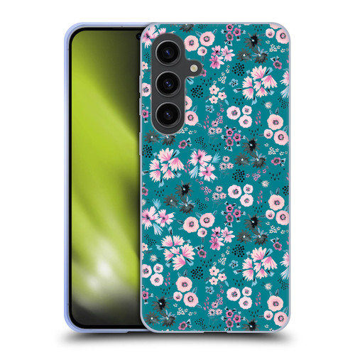 Ninola Floral Patterns Little Dark Turquoise Soft Gel Case for Samsung Galaxy S24+ 5G