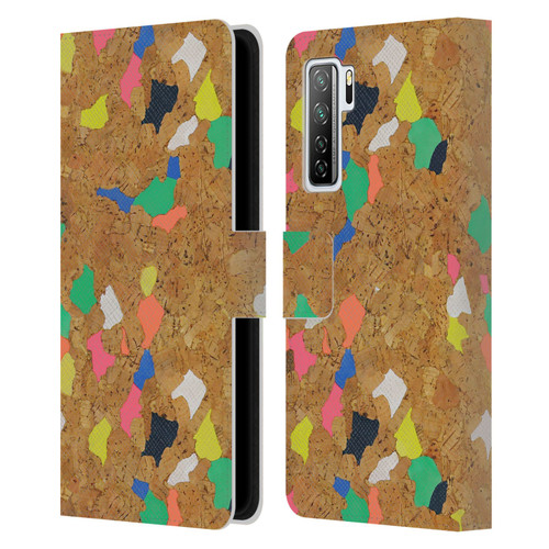 Ninola Freeform Patterns Vibrant Cork Leather Book Wallet Case Cover For Huawei Nova 7 SE/P40 Lite 5G