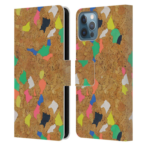 Ninola Freeform Patterns Vibrant Cork Leather Book Wallet Case Cover For Apple iPhone 12 / iPhone 12 Pro