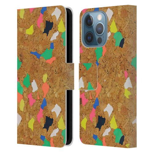 Ninola Freeform Patterns Vibrant Cork Leather Book Wallet Case Cover For Apple iPhone 13 Pro