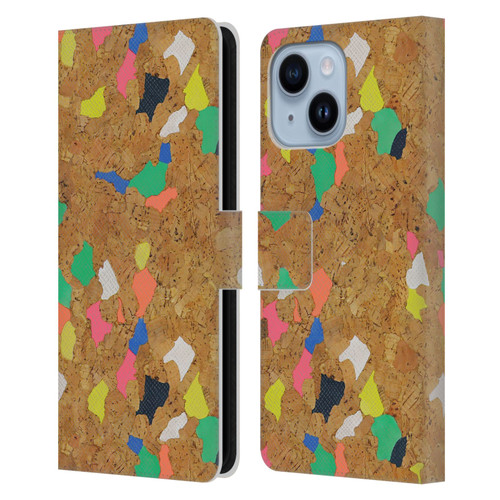 Ninola Freeform Patterns Vibrant Cork Leather Book Wallet Case Cover For Apple iPhone 14 Plus