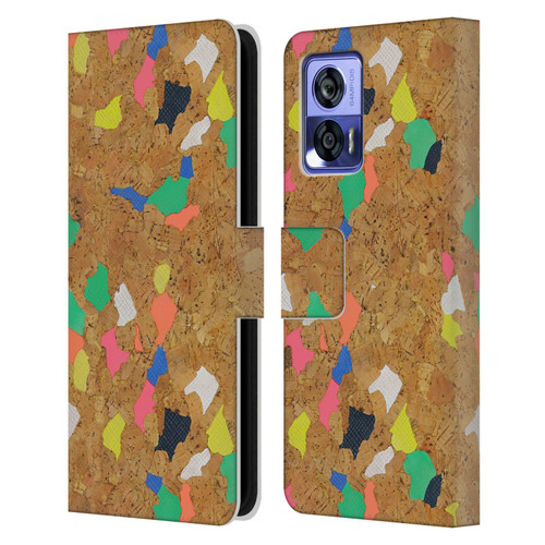 Ninola Freeform Patterns Vibrant Cork Leather Book Wallet Case Cover For Motorola Edge 30 Neo 5G