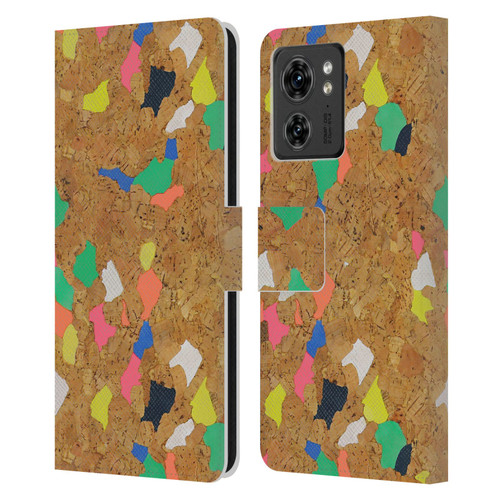 Ninola Freeform Patterns Vibrant Cork Leather Book Wallet Case Cover For Motorola Moto Edge 40