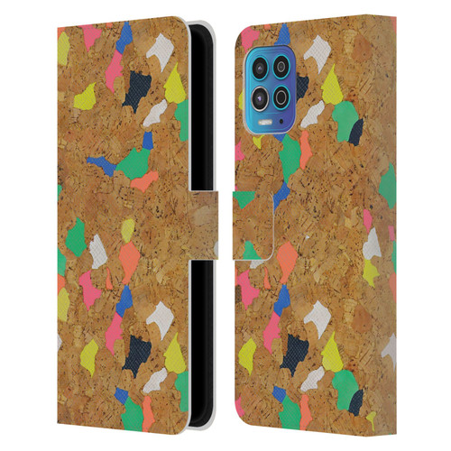 Ninola Freeform Patterns Vibrant Cork Leather Book Wallet Case Cover For Motorola Moto G100