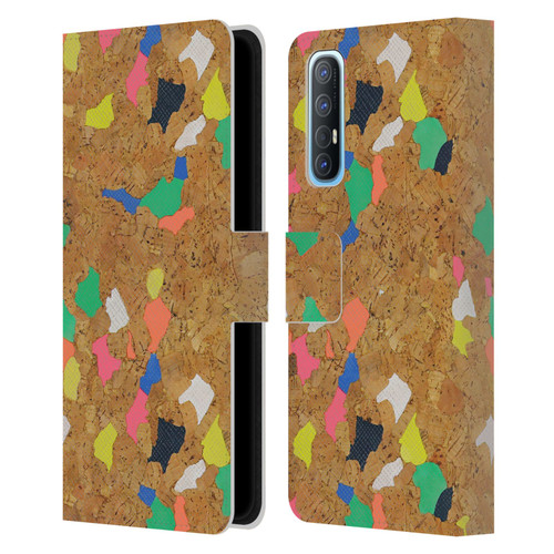 Ninola Freeform Patterns Vibrant Cork Leather Book Wallet Case Cover For OPPO Find X2 Neo 5G