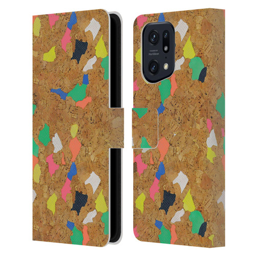 Ninola Freeform Patterns Vibrant Cork Leather Book Wallet Case Cover For OPPO Find X5 Pro