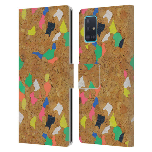 Ninola Freeform Patterns Vibrant Cork Leather Book Wallet Case Cover For Samsung Galaxy A51 (2019)