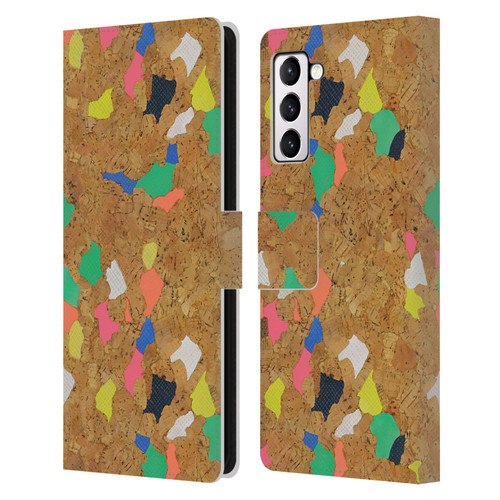 Ninola Freeform Patterns Vibrant Cork Leather Book Wallet Case Cover For Samsung Galaxy S21+ 5G