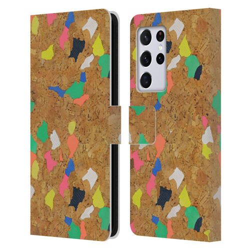 Ninola Freeform Patterns Vibrant Cork Leather Book Wallet Case Cover For Samsung Galaxy S21 Ultra 5G
