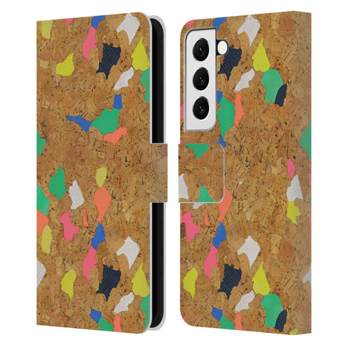 Ninola Freeform Patterns Vibrant Cork Leather Book Wallet Case Cover For Samsung Galaxy S22 5G