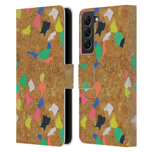 Ninola Freeform Patterns Vibrant Cork Leather Book Wallet Case Cover For Samsung Galaxy S22+ 5G