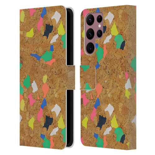 Ninola Freeform Patterns Vibrant Cork Leather Book Wallet Case Cover For Samsung Galaxy S22 Ultra 5G