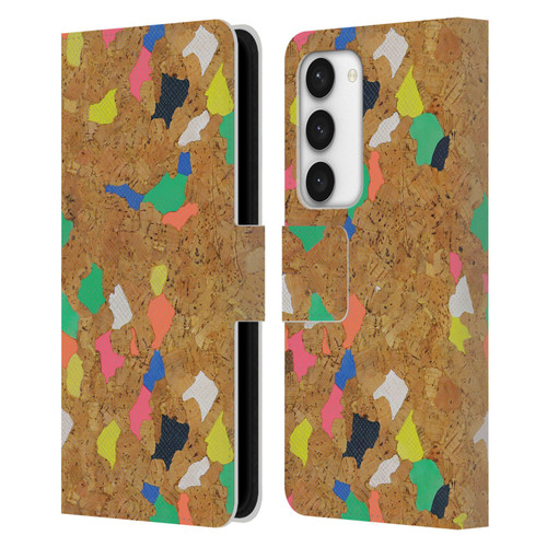 Ninola Freeform Patterns Vibrant Cork Leather Book Wallet Case Cover For Samsung Galaxy S23 5G