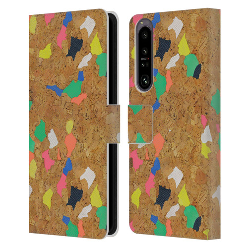 Ninola Freeform Patterns Vibrant Cork Leather Book Wallet Case Cover For Sony Xperia 1 IV