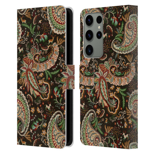 Ninola Mix Patterns Woodland Paisley Leather Book Wallet Case Cover For Samsung Galaxy S23 Ultra 5G