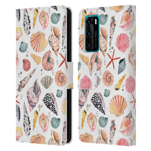Ninola Ocean Sea Shells Leather Book Wallet Case Cover For Huawei P40 5G
