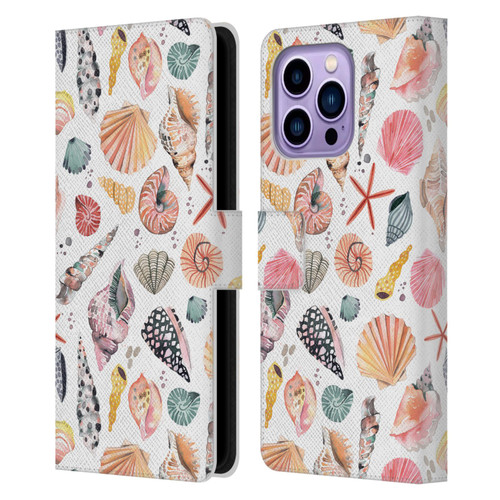 Ninola Ocean Sea Shells Leather Book Wallet Case Cover For Apple iPhone 14 Pro Max