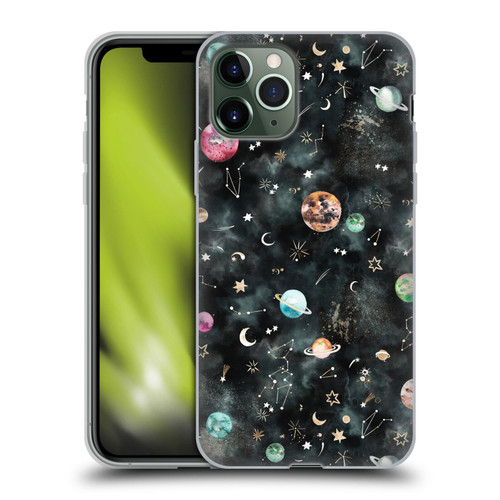 Ninola Watercolor Patterns Space Galaxy Planets Soft Gel Case for Apple iPhone 11 Pro