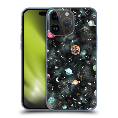 Ninola Watercolor Patterns Space Galaxy Planets Soft Gel Case for Apple iPhone 15 Pro Max