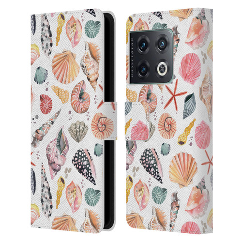 Ninola Ocean Sea Shells Leather Book Wallet Case Cover For OnePlus 10 Pro