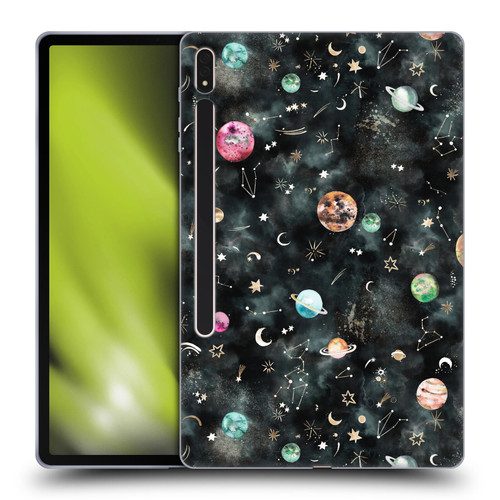 Ninola Watercolor Patterns Space Galaxy Planets Soft Gel Case for Samsung Galaxy Tab S8 Plus