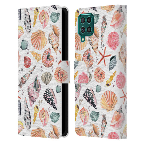 Ninola Ocean Sea Shells Leather Book Wallet Case Cover For Samsung Galaxy F62 (2021)
