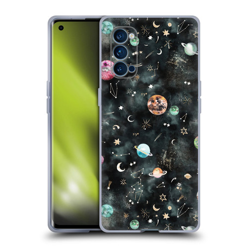 Ninola Watercolor Patterns Space Galaxy Planets Soft Gel Case for OPPO Reno 4 Pro 5G