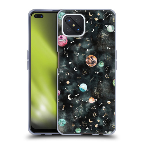 Ninola Watercolor Patterns Space Galaxy Planets Soft Gel Case for OPPO Reno4 Z 5G