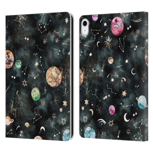 Ninola Watercolor Patterns Space Galaxy Planets Leather Book Wallet Case Cover For Apple iPad 10.9 (2022)