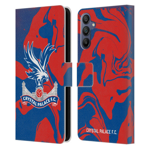 Crystal Palace FC Crest Red And Blue Marble Leather Book Wallet Case Cover For Samsung Galaxy A15