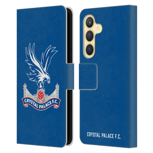 Crystal Palace FC Crest Plain Leather Book Wallet Case Cover For Samsung Galaxy S24 5G