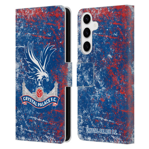 Crystal Palace FC Crest Distressed Leather Book Wallet Case Cover For Samsung Galaxy S24+ 5G