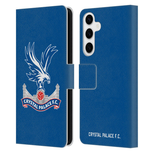 Crystal Palace FC Crest Plain Leather Book Wallet Case Cover For Samsung Galaxy S24+ 5G