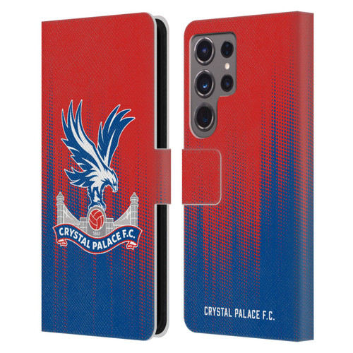 Crystal Palace FC Crest Halftone Leather Book Wallet Case Cover For Samsung Galaxy S24 Ultra 5G