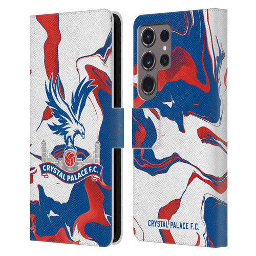 Crystal Palace FC Crest Marble Leather Book Wallet Case Cover For Samsung Galaxy S24 Ultra 5G