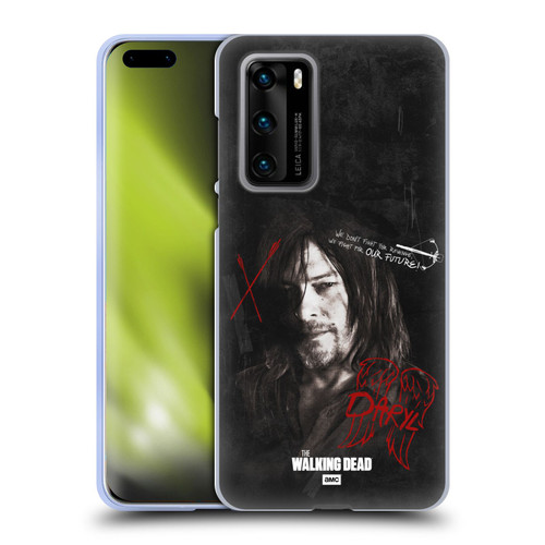 AMC The Walking Dead Daryl Dixon Iconic Grafitti Soft Gel Case for Huawei P40 5G