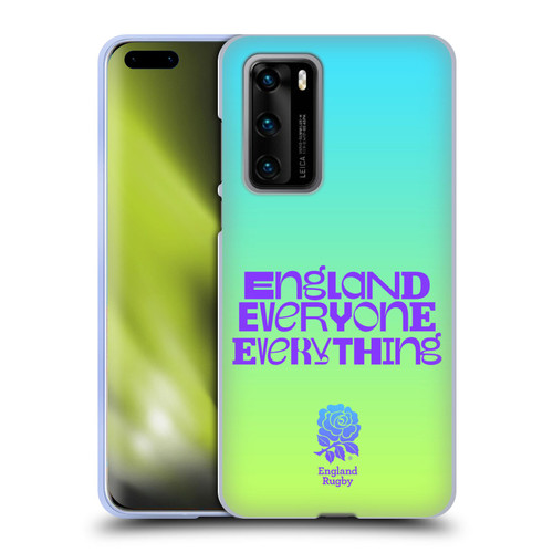 England Rugby Union This Rose Means Everything Slogan in Cyan Soft Gel Case for Huawei P40 5G