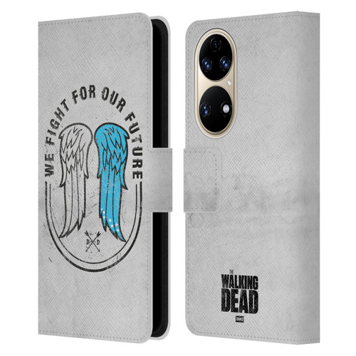 AMC The Walking Dead Daryl Dixon Iconic Wings Leather Book Wallet Case Cover For Huawei P50