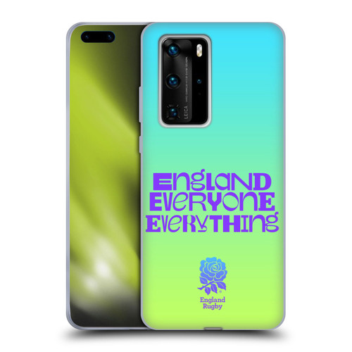 England Rugby Union This Rose Means Everything Slogan in Cyan Soft Gel Case for Huawei P40 Pro / P40 Pro Plus 5G