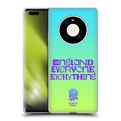 England Rugby Union This Rose Means Everything Slogan in Cyan Soft Gel Case for Huawei Mate 40 Pro 5G