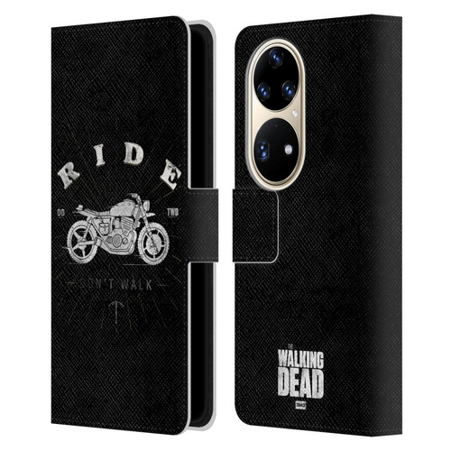 AMC The Walking Dead Daryl Dixon Iconic Ride Don't Walk Leather Book Wallet Case Cover For Huawei P50 Pro