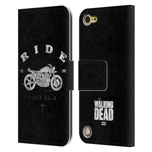 AMC The Walking Dead Daryl Dixon Iconic Ride Don't Walk Leather Book Wallet Case Cover For Apple iPod Touch 5G 5th Gen